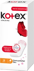Kotex Ince Günlük Ped Parfümlü Çanta Paketleri 18'li