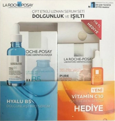 La Roche-Posay Hyalu B5 Dolgunlaştırıcı Serum 30 ml & Vitamin C10 Işıltı Veren Serum 10 ml