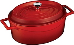 Lava Trendy Oval Kırmızı 25x31 cm Döküm Tencere
