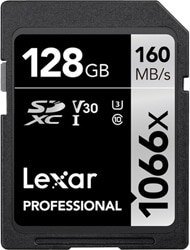 Lexar Professional Silver Series 1066x Class 10 UHS-I U3 V30 128 GB Hafıza Kartı