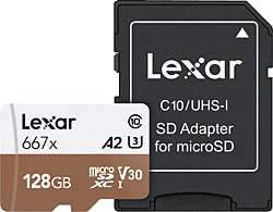 Lexar Professional 667x UHS-I C10 U3 A2 V30 128 GB Micro SD Kart
