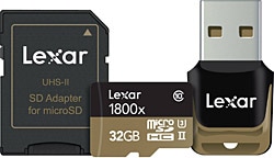 Lexar 32 GB Professional 1800x UHS-II MicroSDHC Hafıza Kartı