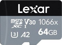 Lexar Professional 1066x Class 10 UHS-I U3 A2 V30 64 GB Micro SD Kart