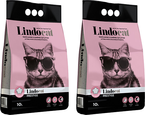 Lindo Cat Topaklaşan Bebek Pudralı Kalın Taneli 10 lt 2'li Paket Kedi Kumu