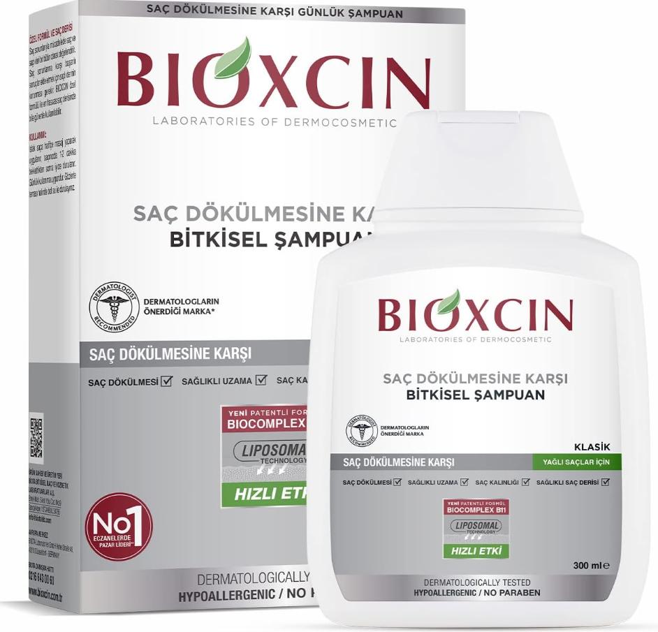 Bioxcin Klasik Bitkisel Yağlı Saçlar için 300 ml Saç Dökülmesine Karşı Şampuan