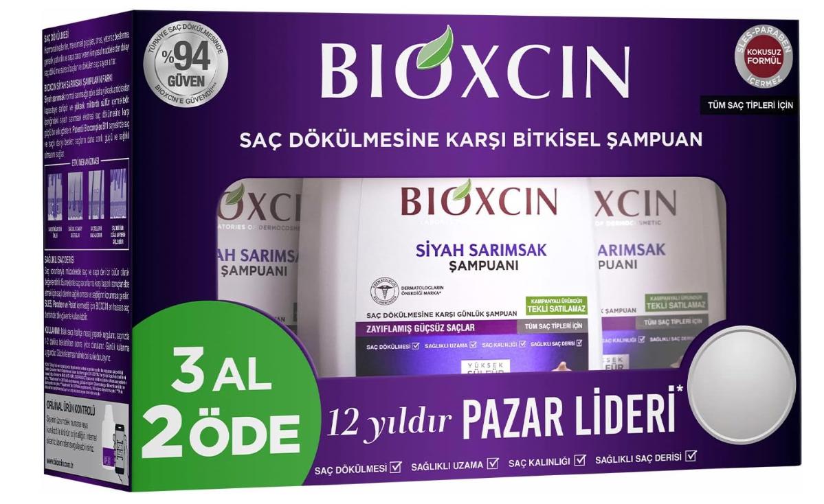 Bioxcin Siyah Sarımsaklı 3x300 ml Saç Dökülmesine Karşı Şampuan
