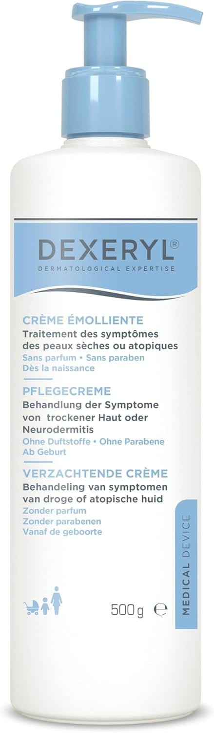 Dexeryl Emollient Kuru ve Atopik Ciltler için Yumuşatıcı Nemlendirici Krem 500 gr