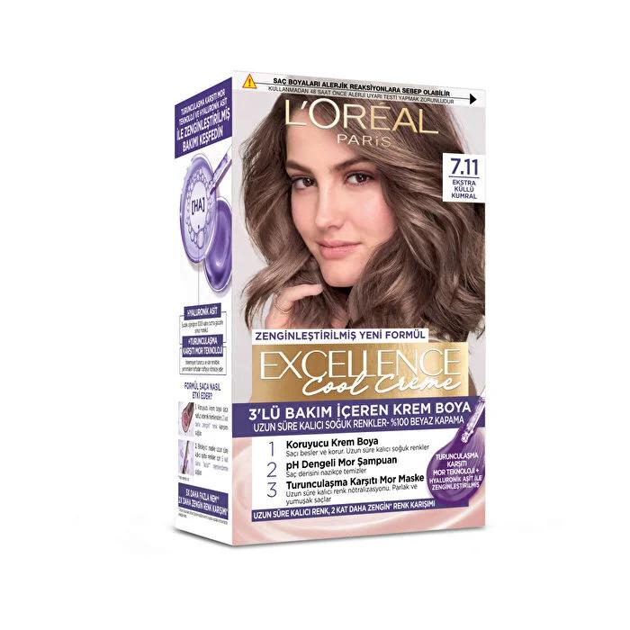L'Oreal Paris Excellence Cool Creme 7.11 Ekstra Küllü Kumral Saç Boyası