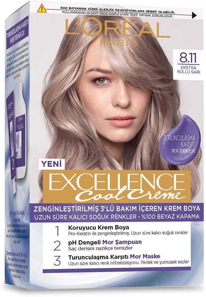 L'Oreal Paris Excellence Cool Creme 8.11 Ekstra Küllü Sarı Saç Boyası