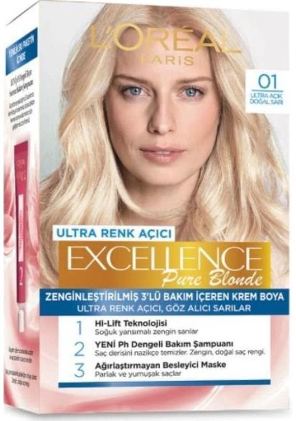L'Oreal Paris Excellence Pure Blonde 01 Ultra Açık Doğal Sarı Saç Boyası