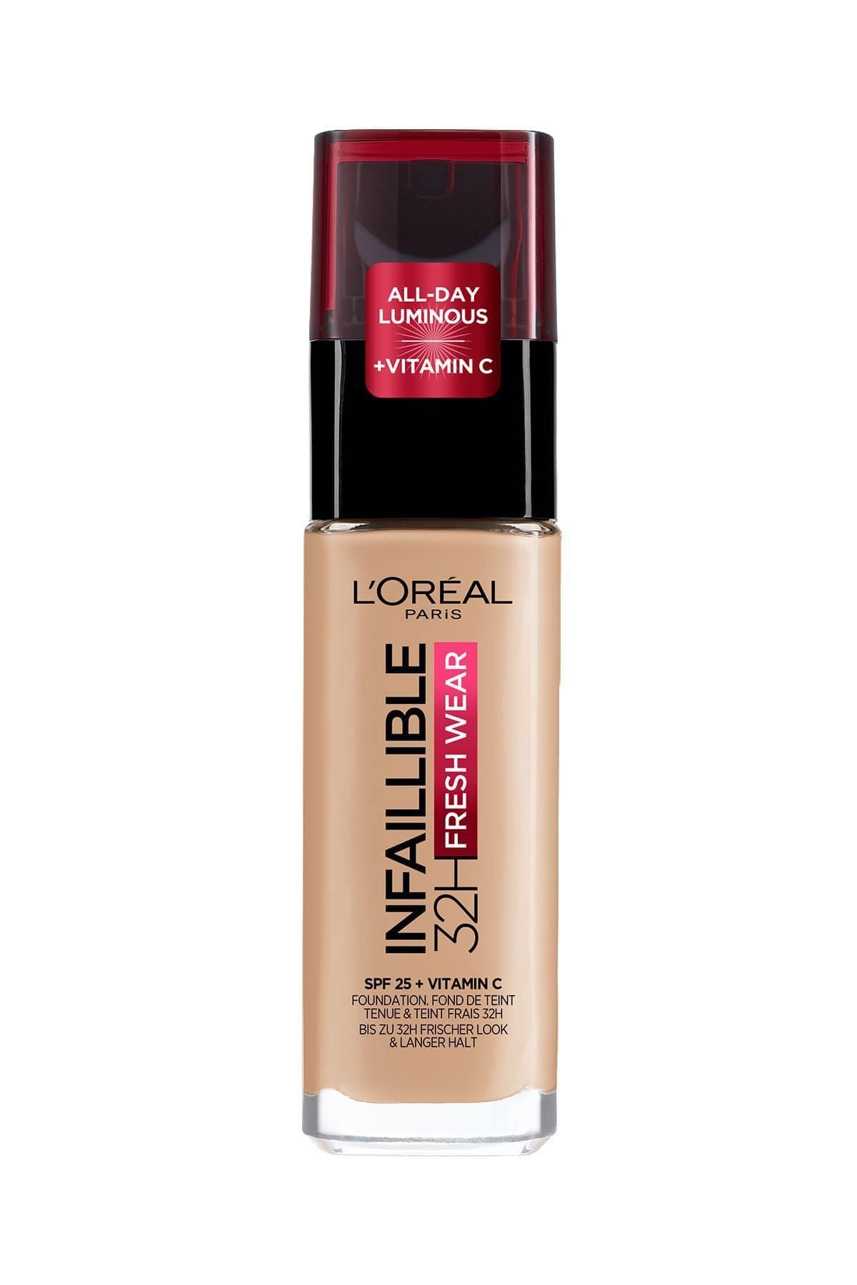 L'Oreal Paris Infaillible 32H Fresh Wear C Vitaminli 145 Rose Beige 30 ml Likit Fondöten