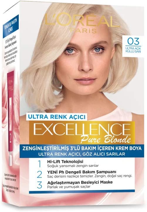 L'Oreal Paris Excellence Pure Blonde 03 Ultra Açık Küllü Sarı Saç Boyası