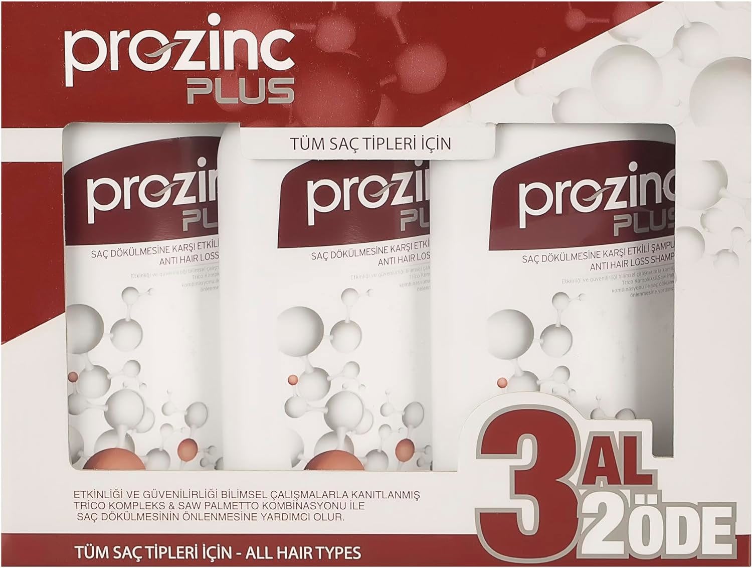 Prozinc Plus 3x300 ml Saç Dökülmesine Karşı Şampuan