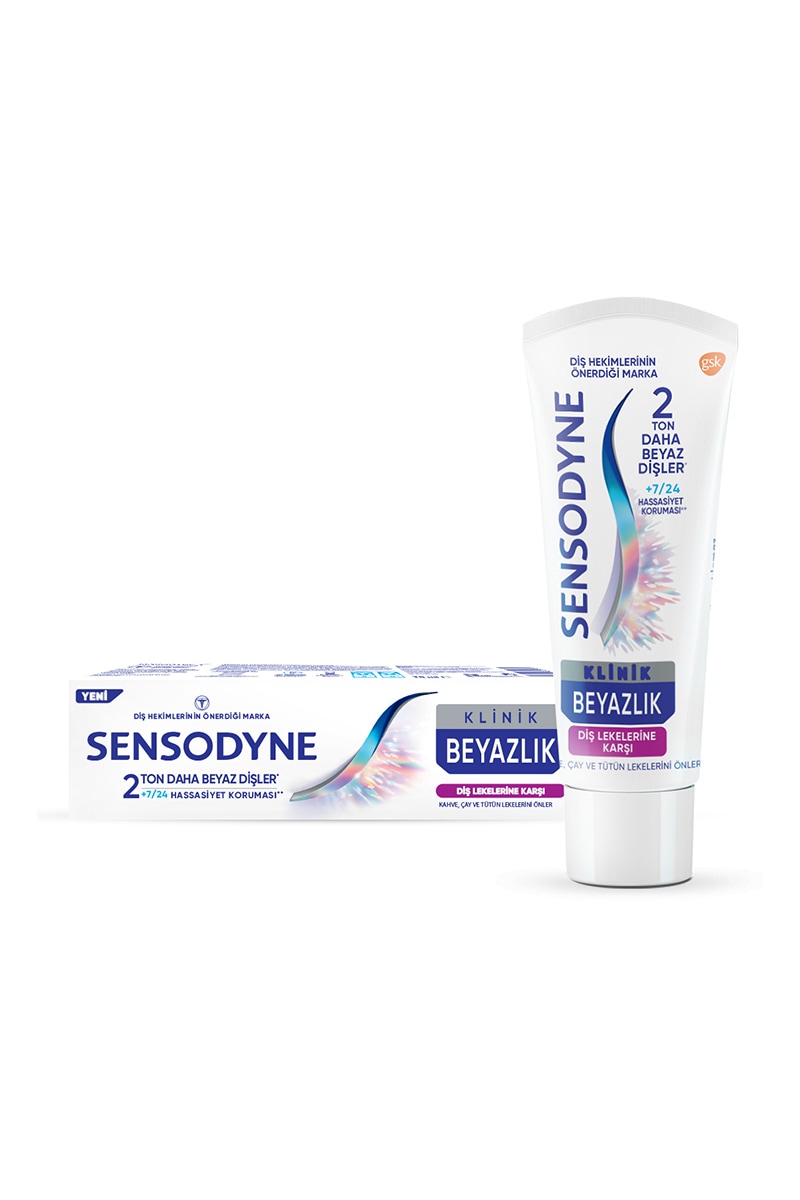 Sensodyne Klinik Beyazlık Diş Lekelerine Karşı 75 ml Florürlü Diş Macunu