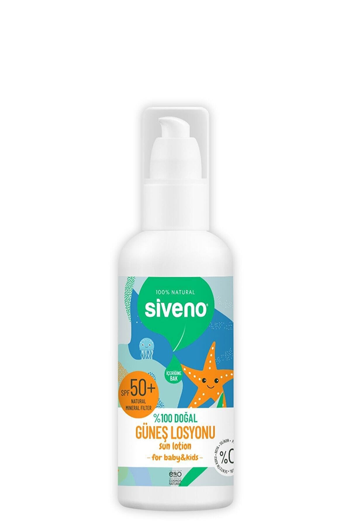 Siveno Doğal 100 ml 50 Faktör Çocuk Güneş Losyonu