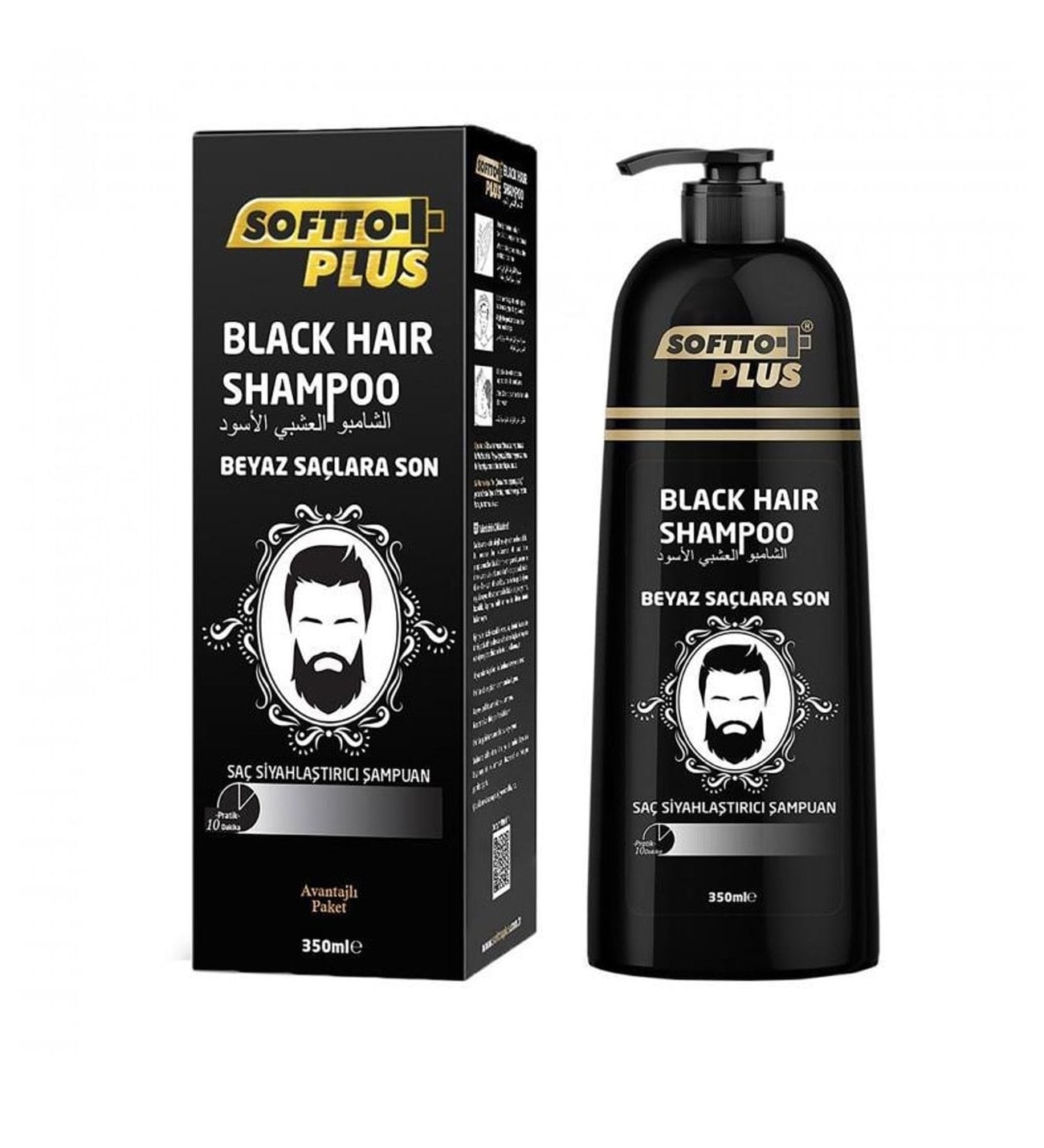 Softto Plus Black Hair 350 ML Siyah Şampuan