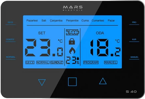 Mars S40 Programlanabilir Kablosuz Dijital Termostat