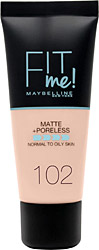 Maybelline Fit Me Matte + Poreless 102 Fair Ivory 30 ml Likit Fondöten
