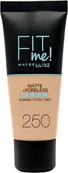Maybelline Fit Me Matte + Poreless 250 Sun Beige 30 ml Likit Fondöten