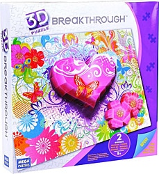 Mega Puzzles 3D 250 Parça Kalpler ve Çiçekler Puzzle