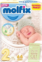 Molfix 2 Numara Mini 64'lü Bebek Bezi