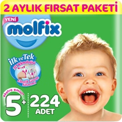 Molfix 5+ Numara Junior Plus 224'lü Bebek Bezi