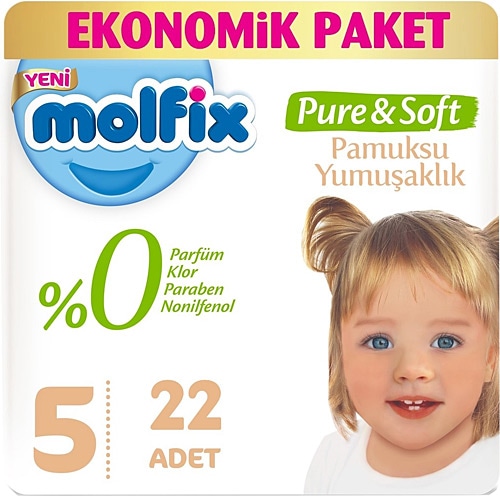 Molfix Pure&Soft 5 Numara Junior 22'li Bebek Bezi