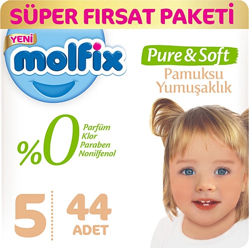 Molfix Pure&Soft 5 Numara Junior 44'lü Bebek Bezi