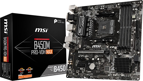 MSI B450M PRO-VDH MAX AMD AM4 DDR4 Micro ATX Anakart