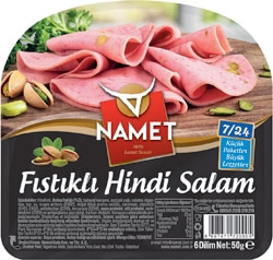 Namet 7/24 50 gr Fıstıklı Hindi Salam