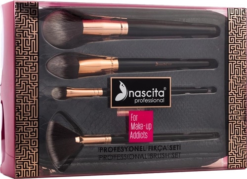 Nascita Make Up Addict 4'lü Çantalı Profesyonel Fırça Seti