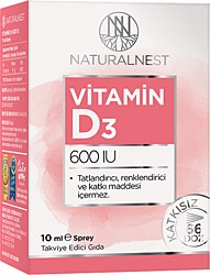 NaturalNest Vitamin D3 600 IU Sprey 10 ml