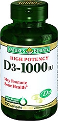Nature's Bounty Vitamin D3 1000 IU 100 Kapsül