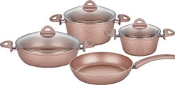 Neva Mercek 7 Parça Granit Set Rose Chocolate