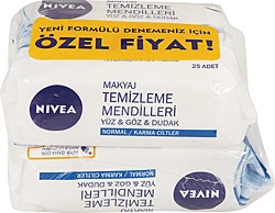 Nivea Normal Ciltler için 25'li 2 Adet Makyaj Temizleme Mendili