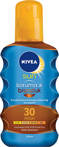 Nivea Sun Koruma & Bronzluk Arttırıcı Güneş Yağı Spreyi Spf 30 200 ml