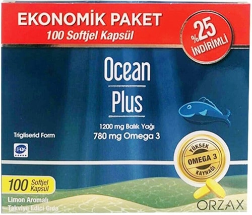Ocean Plus Balık Yağı 1200 mg 100 Kapsül