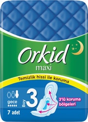 Orkid Maxi Gece Boy 3 Hijyenik Ped 7