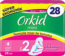 Orkid Maxi Uzun Boy 2 Hijyenik Ped 28'li