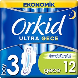 Orkid Ultra Gece Boy 3 Hijyenik Ped 12'li