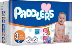 Paddlers 3 Numara Midi 40'lı Bebek Bezi