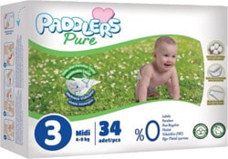 Paddlers Pure 3 Numara Midi 34'lü Bebek Bezi