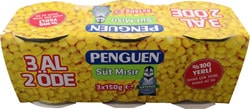 Penguen 150 gr 3'lü Süt Mısır