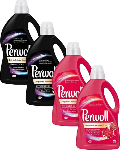 Perwoll Siyah 3 lt 2'li + Renkliler 3 lt 2'li Sıvı Deterjan