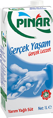 Pınar 1 lt Yarım Yağlı Süt