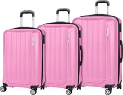 Polo&Sky Spring Kabin + Orta + Büyük Boy 3'lü Pembe Valiz Seti