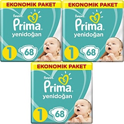 Prima Aktif 1 Numara Yenidoğan 68'li 3 Adet Bebek Bezi