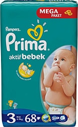 Prima Aktif 3 Numara Midi 68'li Bebek Bezi