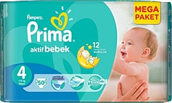 Prima Aktif 4 Numara Maxi 50'li Bebek Bezi