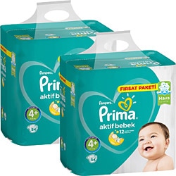 Prima Aktif 4+ Numara Maxi Plus 108'li Bebek Bezi